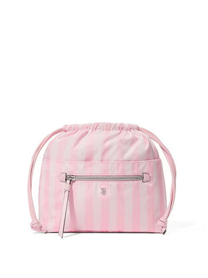 Iconic Stripe Pink Cinch Makeup Bag