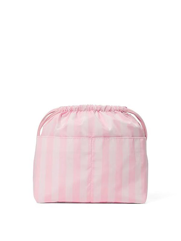 Iconic Stripe Pink Cinch Makeup Bag